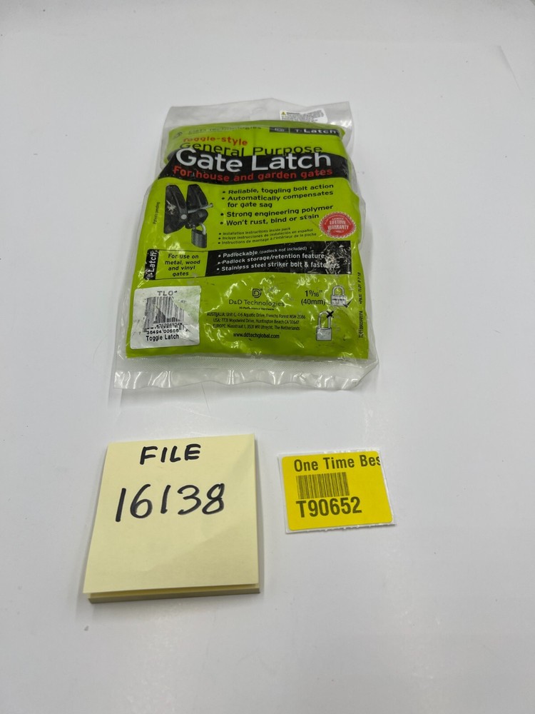 D&D Technologies TL01 T-Latch Action Gate Latch, Padlock Gravity Gate Latch