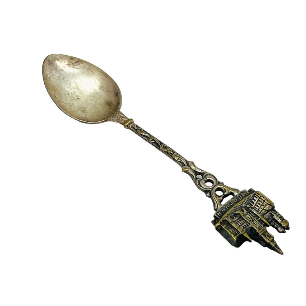 Vintage Versilbert Munchen Silver Plated Souvenir Spoon with Stein