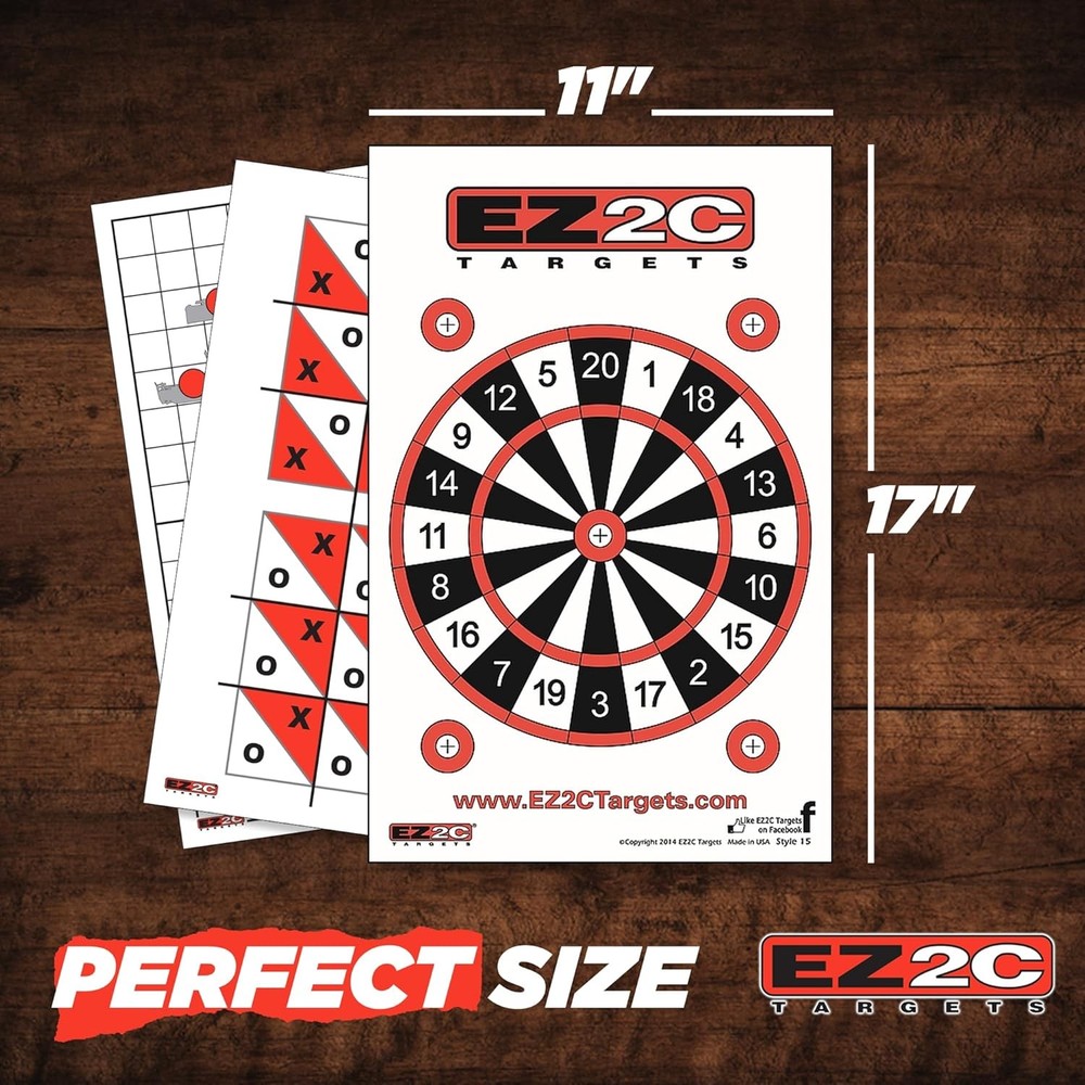 EZ2C Four Various Style Target Papers for Gun Shooting Range, Red