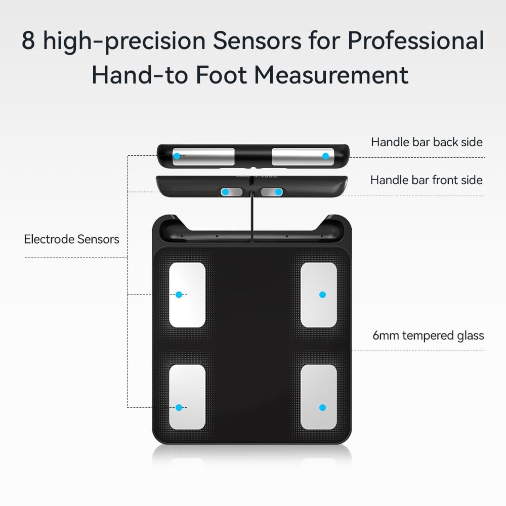 FITDAYS 8Electrode Smart Scale Full Body Composition Analyzer Bluetooth
