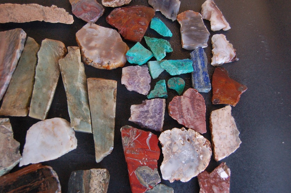 Miscellaneous Jasper, Agate, Calcite Onyx Slabs End Cuts Ect.