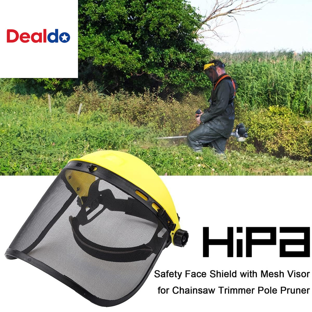 Safety Face Shield with Mesh Visor for Weed Eating Whacking Yard Work Chainsaw P