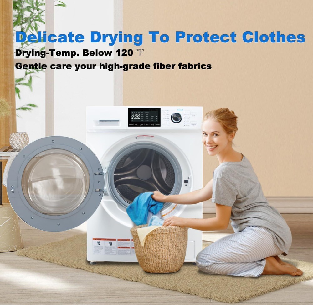 Smad 2.7cu.ft Compact 120V Washer and Dryer Combo Space-saving Front Load White