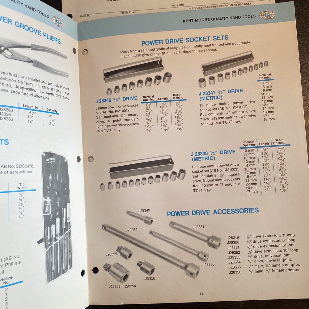 1982 Kent-Moore Hand Tools Catalog & Price Sheet