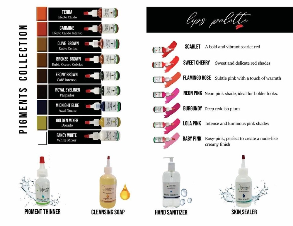 Organic Colors and Microblading Ink Permanent MakeUp PMU Terra