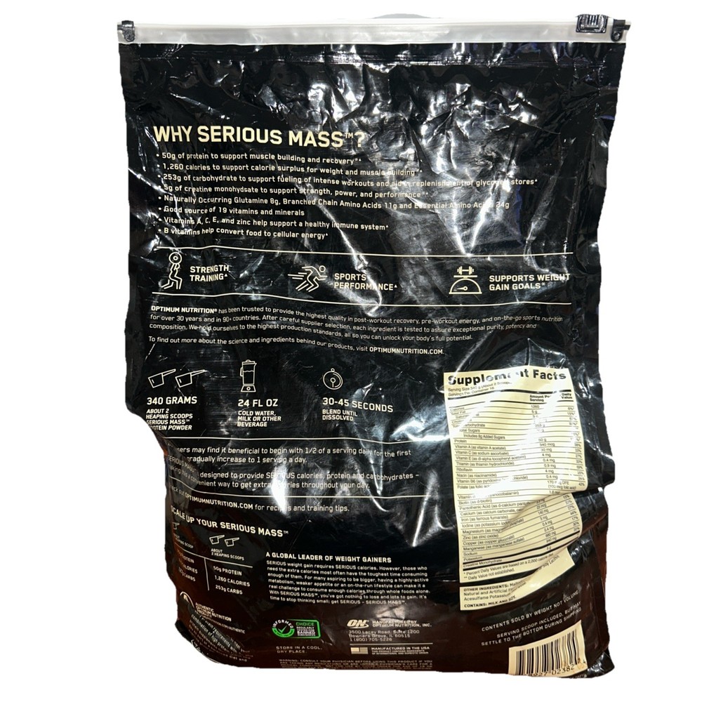 Optimum Nutrition Serious Mass Vanilla 12 lbs