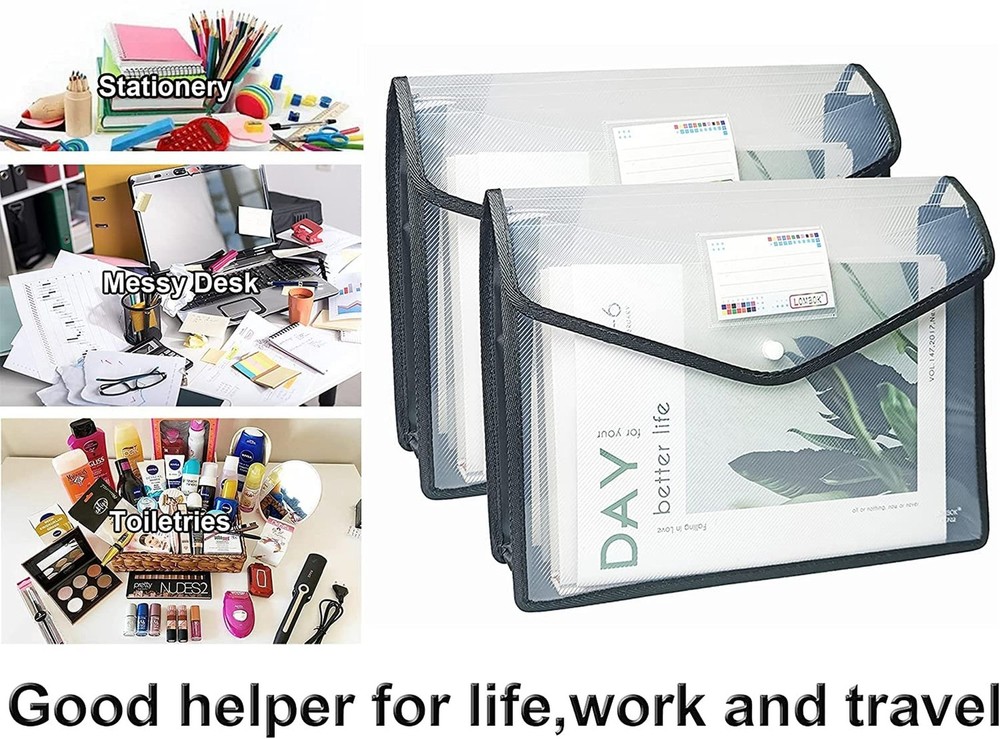 YoeeJob Plastic File Folders Legal Size Expandable Document Folder with Snap ...