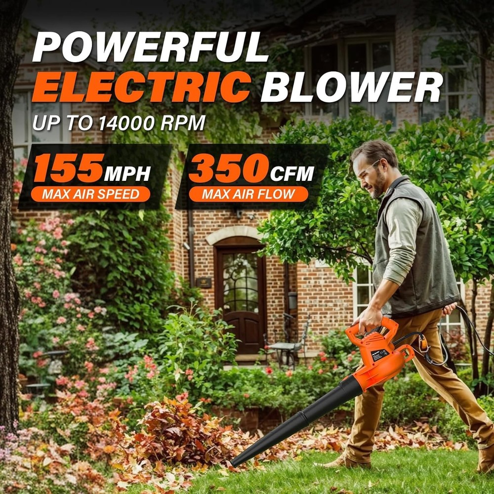 Compact Handheld Leaf Blower - 155 MPH Speed, Lightweight Design for Easy Use