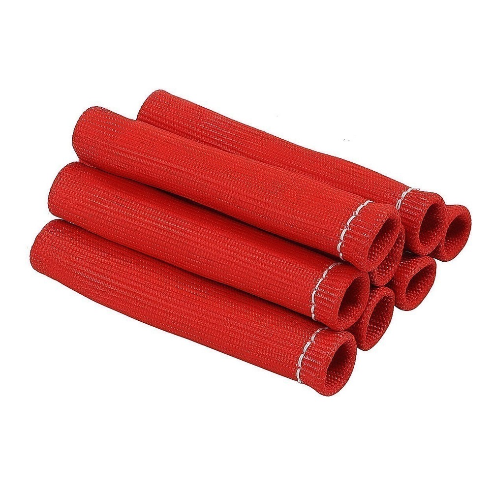 8x Spark Plug Header Boots 2500° Spark Plug Heat Shield Sleeve Wire Cover Wrap