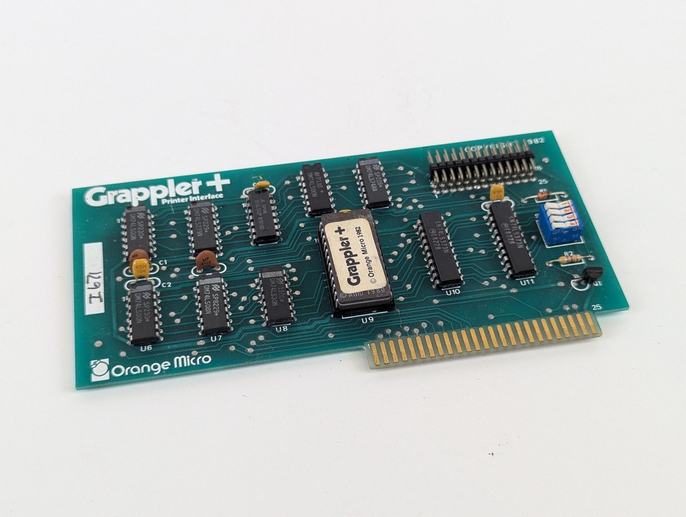 Vintage Orange Micro Grappler+ Printer Interface for Apple II - Removable ROM