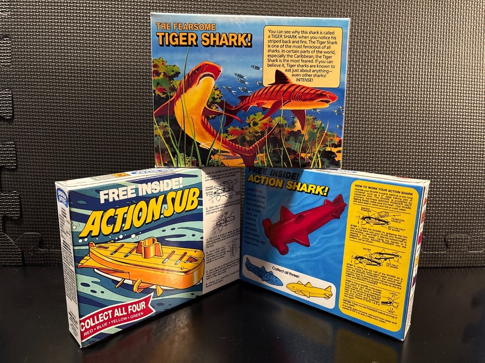 Shark Bites fruit snacks - 3 empty custom design display boxes