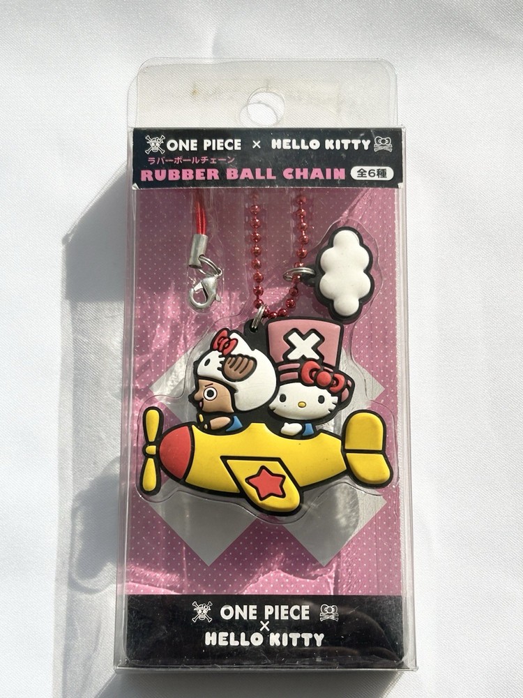 Hello Kitty x One Piece Rubber Ball Chain 4 Set unused