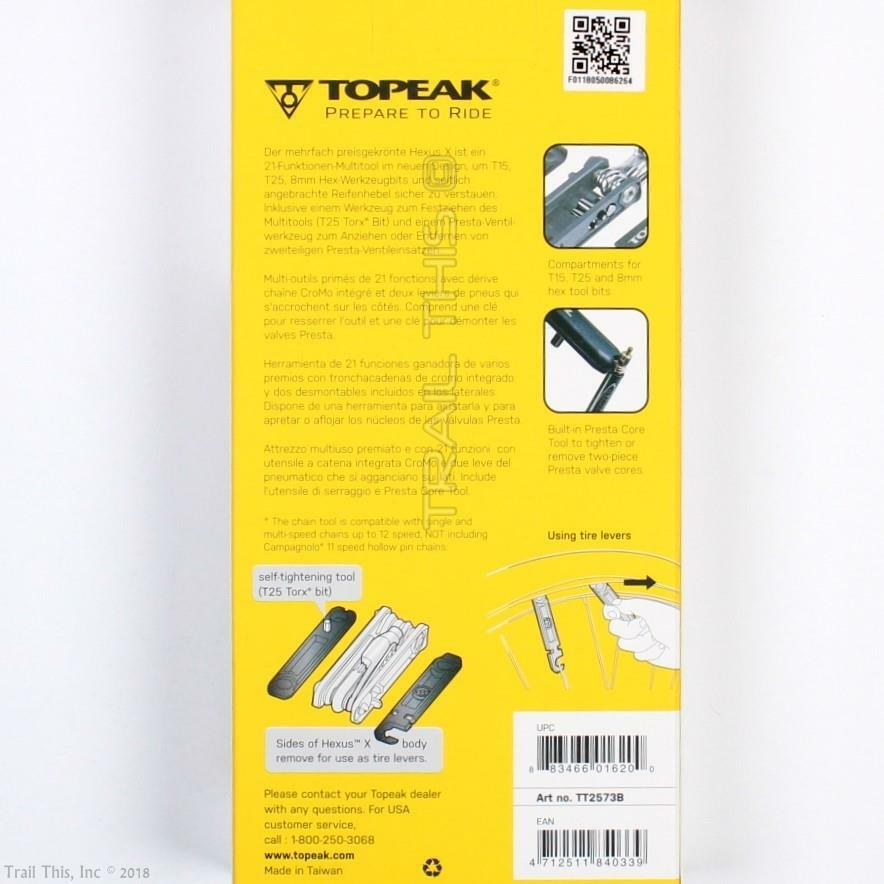 Topeak Hexus X 21-Function Bicycle Multi-Tool w/ Chain Tool & Torx & Tire Levers