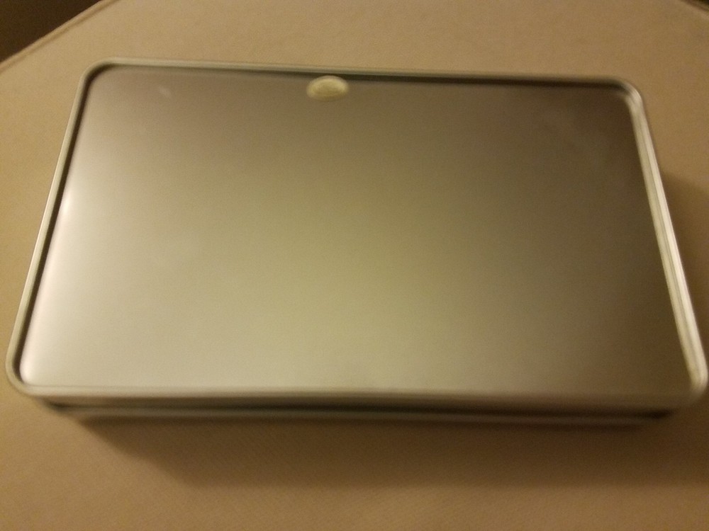 Hershey's Silver Candy Bar Tin With Embossed Logo On Lid