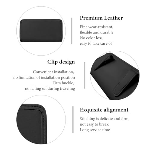 Car Trash Can, Leather Foldable Hanging Trash Bag, Multi-Function Mini Black