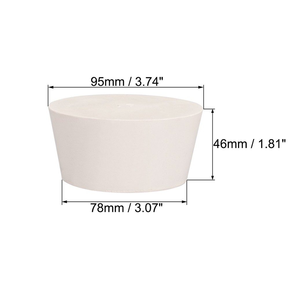 White Tapered Shaped Solid Rubber Stopper for Lab Tube Size 17