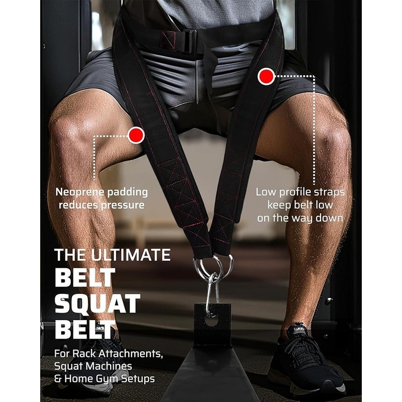 Belt for Belt Squats Rack Attachment & Squat Machine Structured Back Support