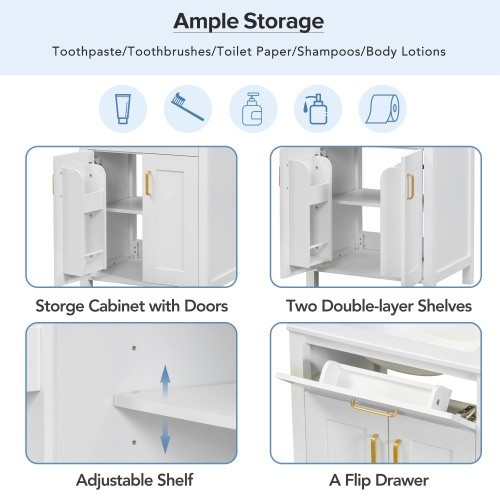 Ample Storage Bathroom Sink Vanity Solid Wood Frame 48 inch Vanity Bathroom