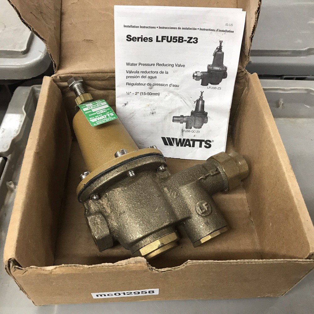 WATTS 1/2 LFU5B-Z3 WATER PRESSURE REDUCING VALVE  New Old Stock 0009100