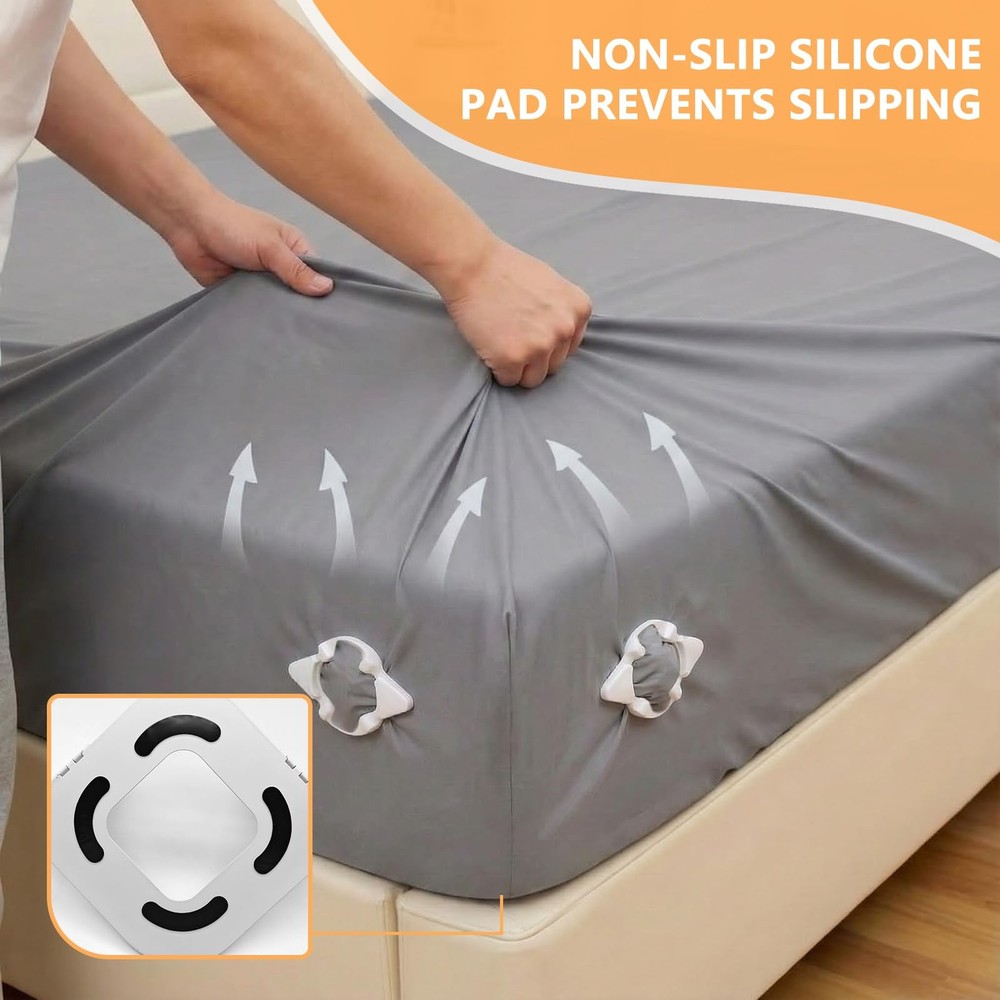 Bed Holder Corner Straps, Clips, Metal Material, Easy to Install, Keep Sheets...