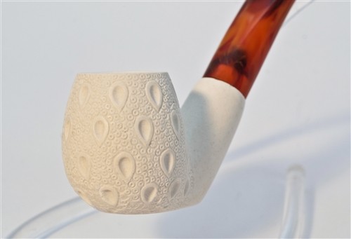 Standard Regular Meerschaum Pipe - SITTING LATTICE w/ Zippered Case