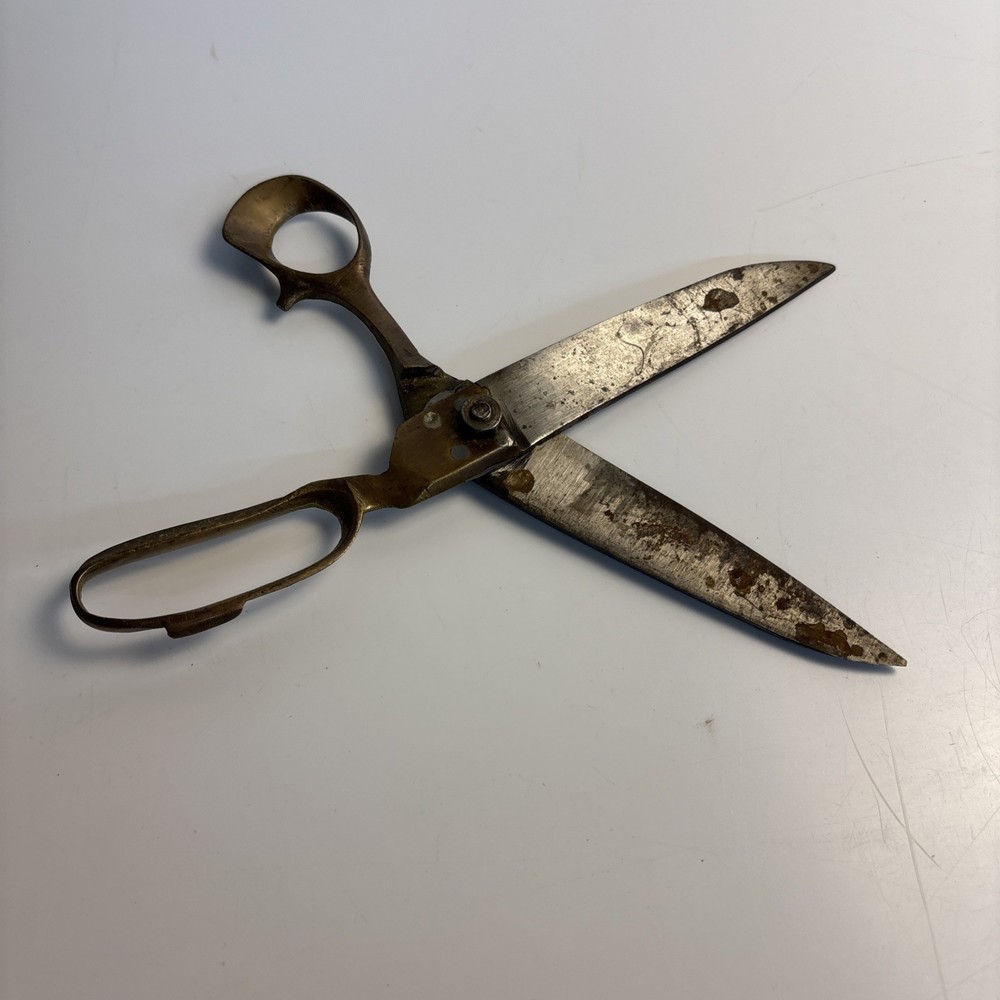 Vintage Brass Tailor Shears Engraved Jason Sargent