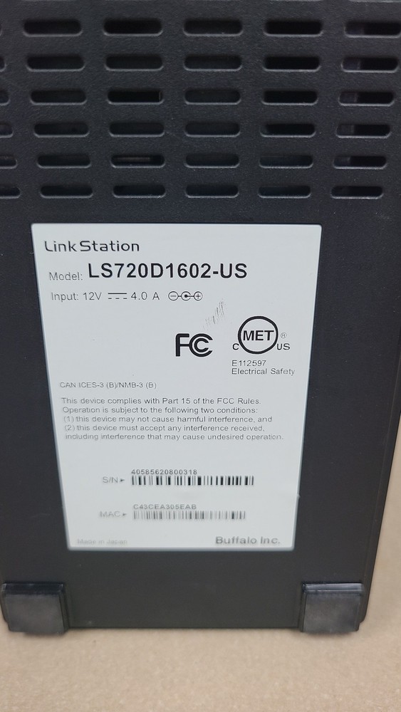 Buffalo LinkStation 720 2-Bay NAS Storage Disk Array PN: LS720D1602-US