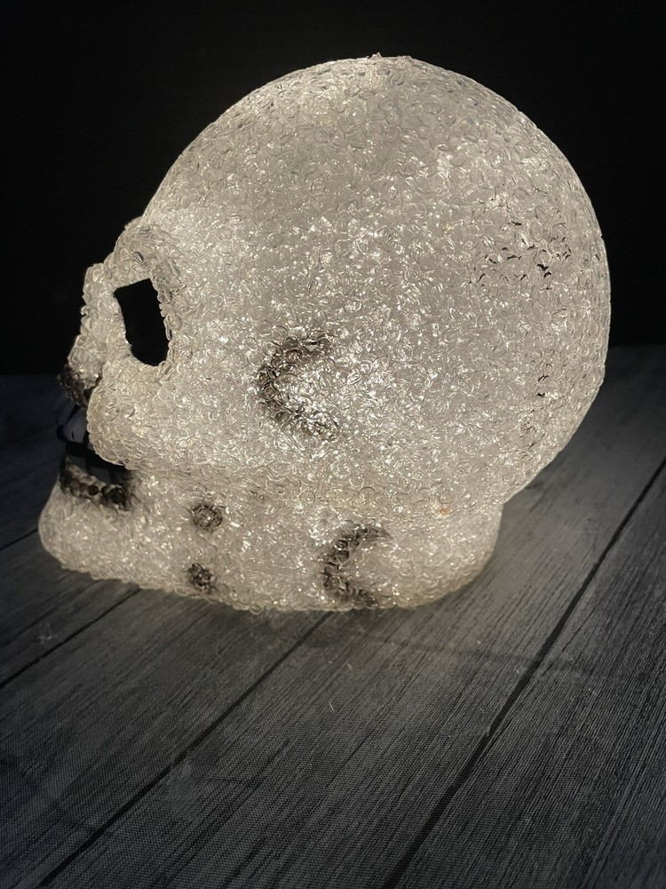 Vintage Halloween Skull Light Up Popcorn Skeleton 6"