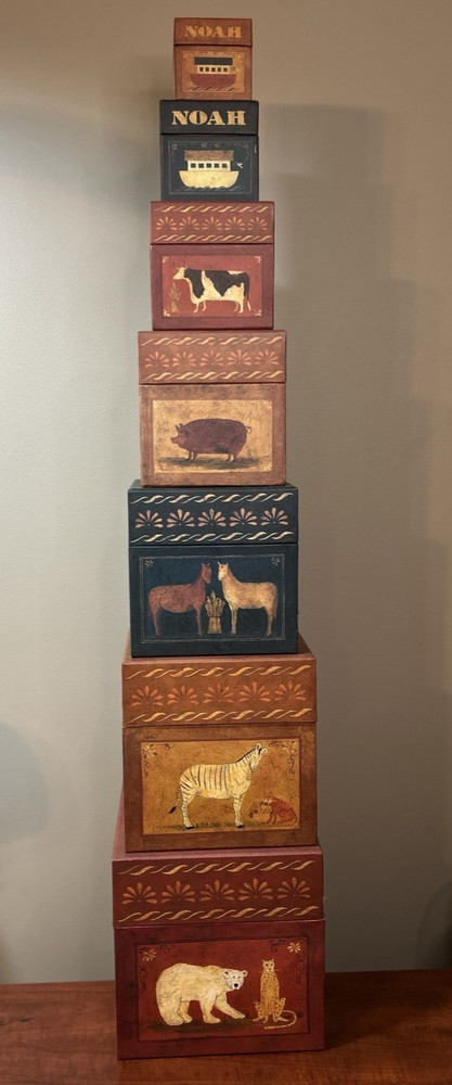 Bob's Boxes Noah's Peaceable Kingdom Set of 7 Nesting Boxes