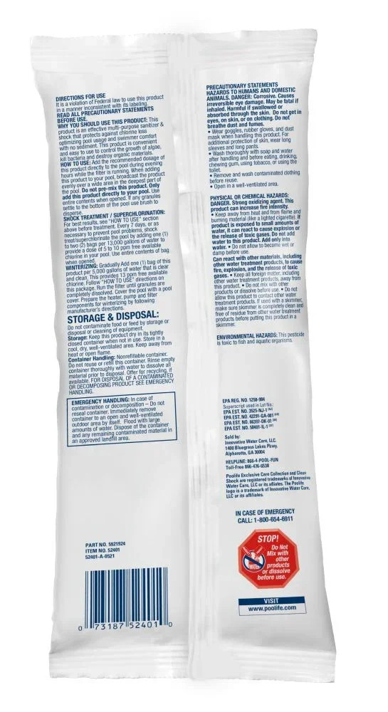 Poolife Clean Shock 1 lb - 6 Pack