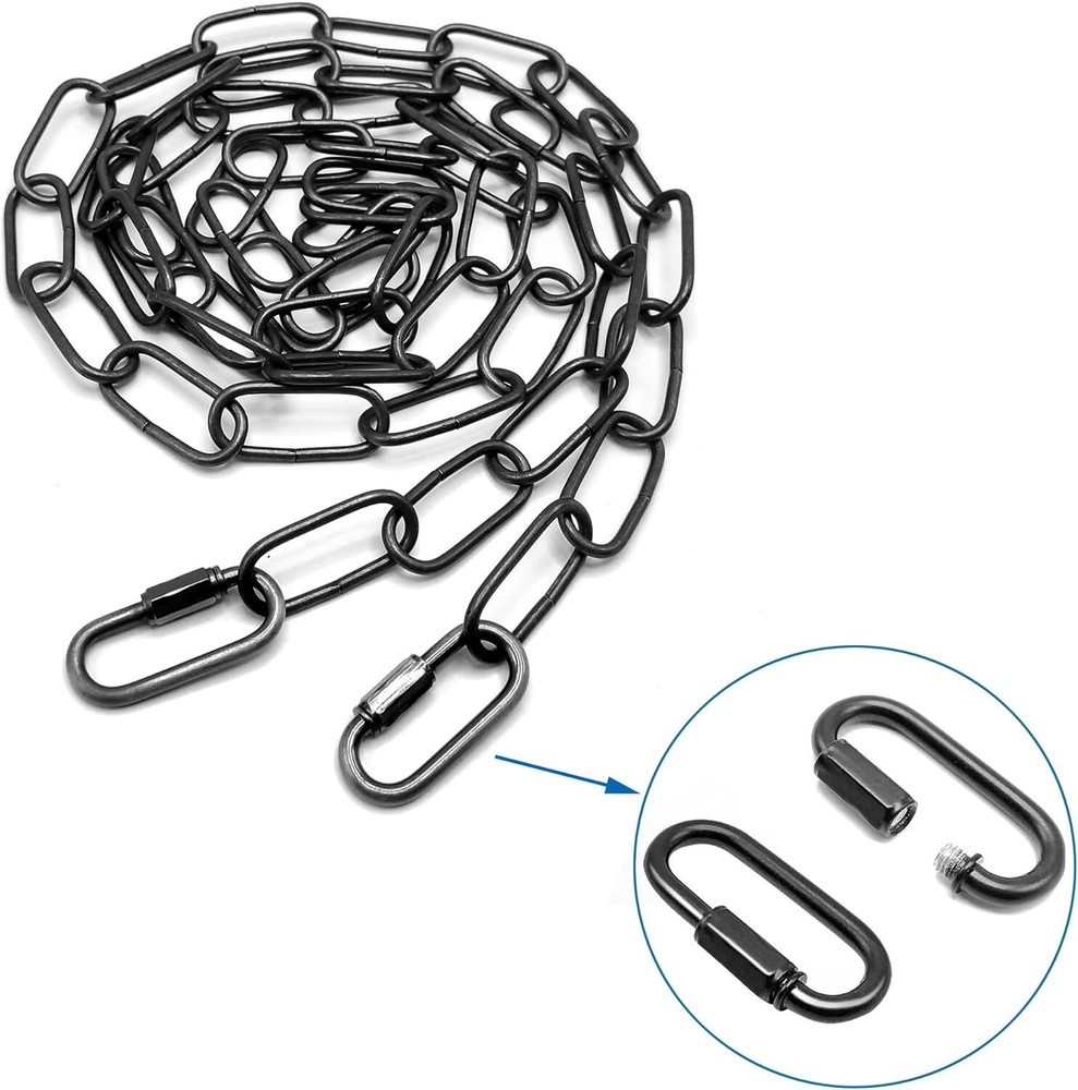 10 Pack D Shape Chain Locking 4mm Chain Quick Link Connector Black