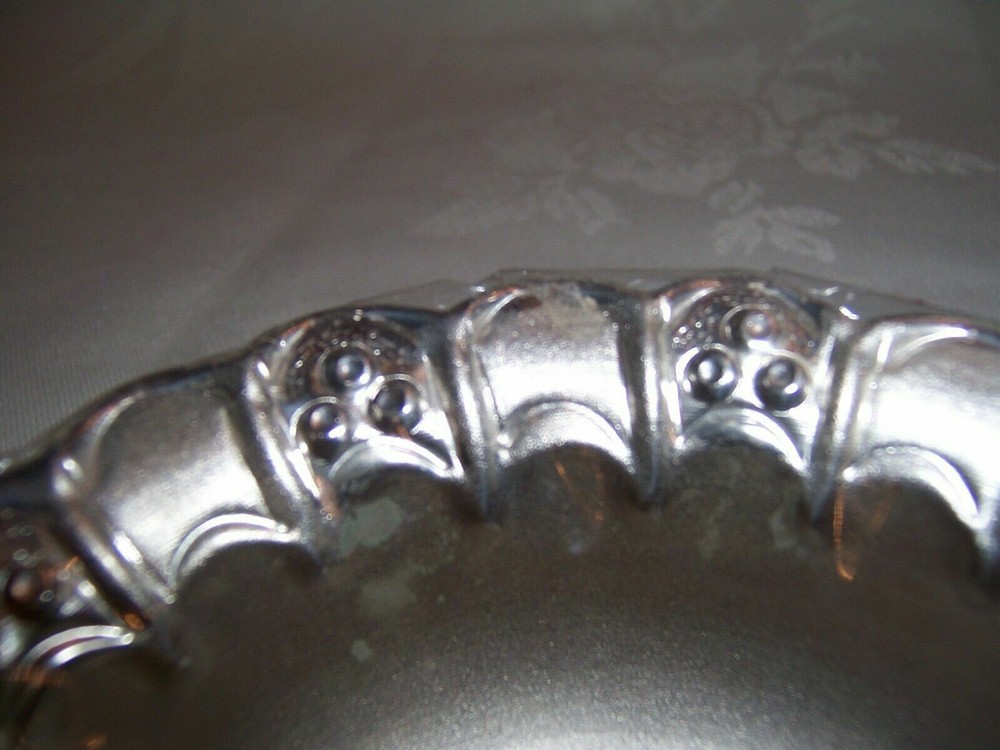 Pair FABULOUS 3oz SOLID SILVER CARVED EAST INDIAN SNACK BOWLS