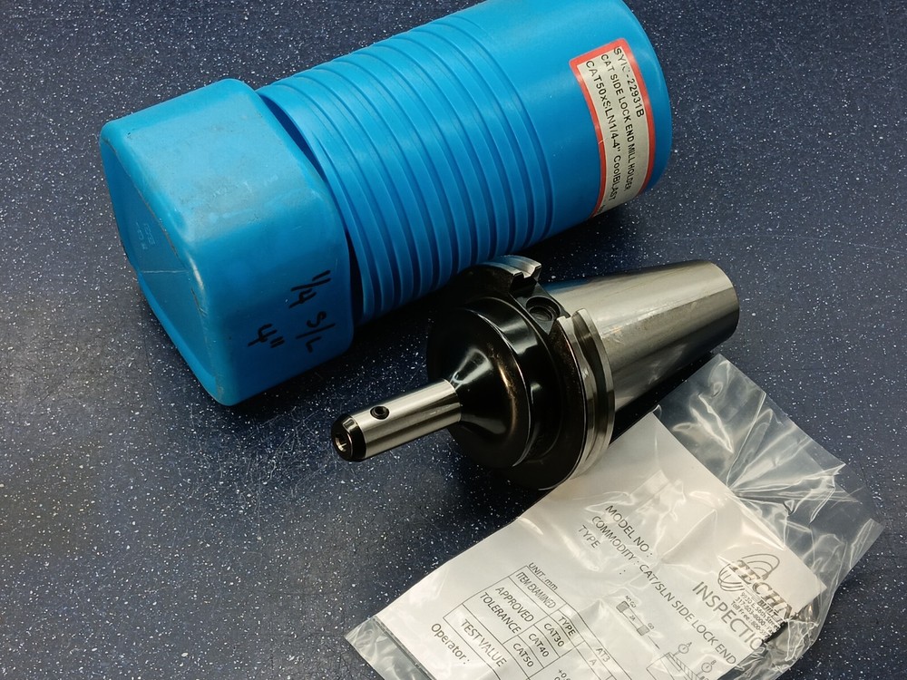 NEW Techniks CAT50 1/4" CoolBlast Solid End Mill Tool Holder SYIC 22931B .25