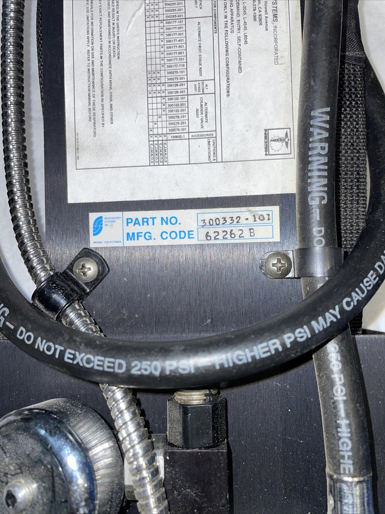 MSA SCBA Mask Respiratory Systems Harness