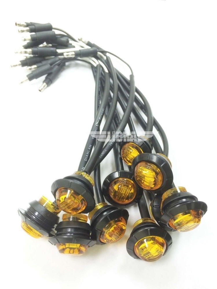 LIBRA 10 New 3/4" Amber LED Marker Clearance Lights For Trailer Truck RV -24021