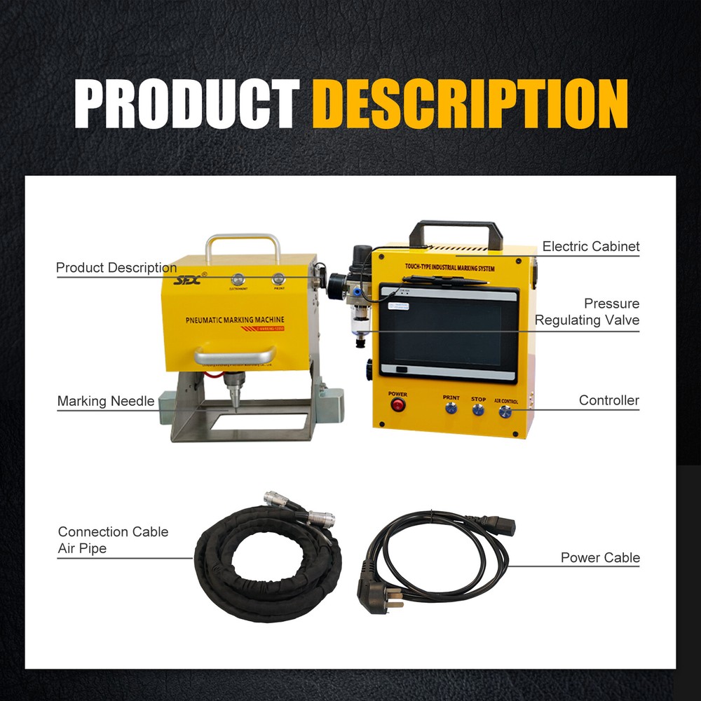 USA SFX Pneumatic Marking Machine Metal Engine Dot Peen VIN Code Number Engraver