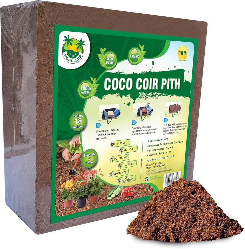 Coco Coir Brick, 10 Lb, Seed Starter, Organic, Ph Balanced, Gardening