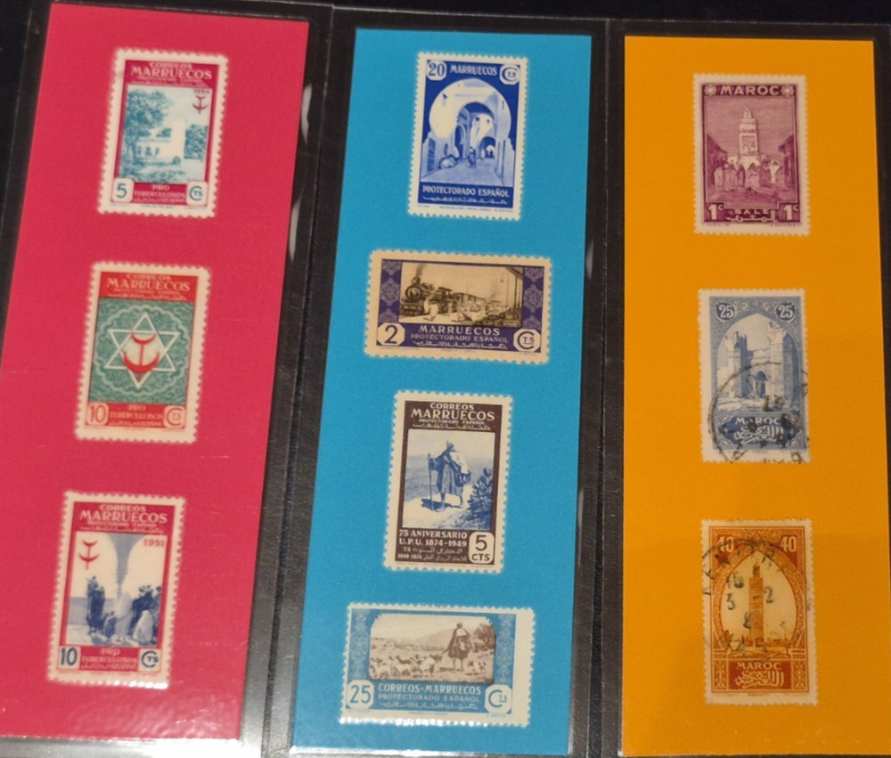 3 BOOKMARKS ~ MOROCCO Laminated POSTAGE STAMPS AFRICA