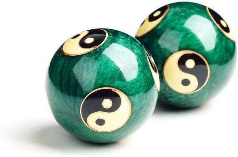 Green Chinese Baoding Balls Hand Exercise Therapy Balls Stress Reliefe Balls