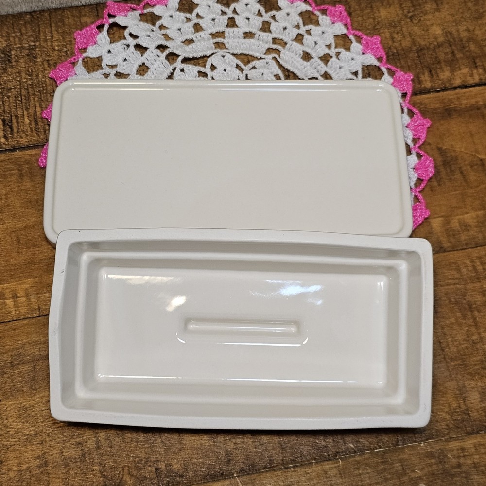 Thyme and Table Butter DIsh- Polka Dot Pattern- Black and White