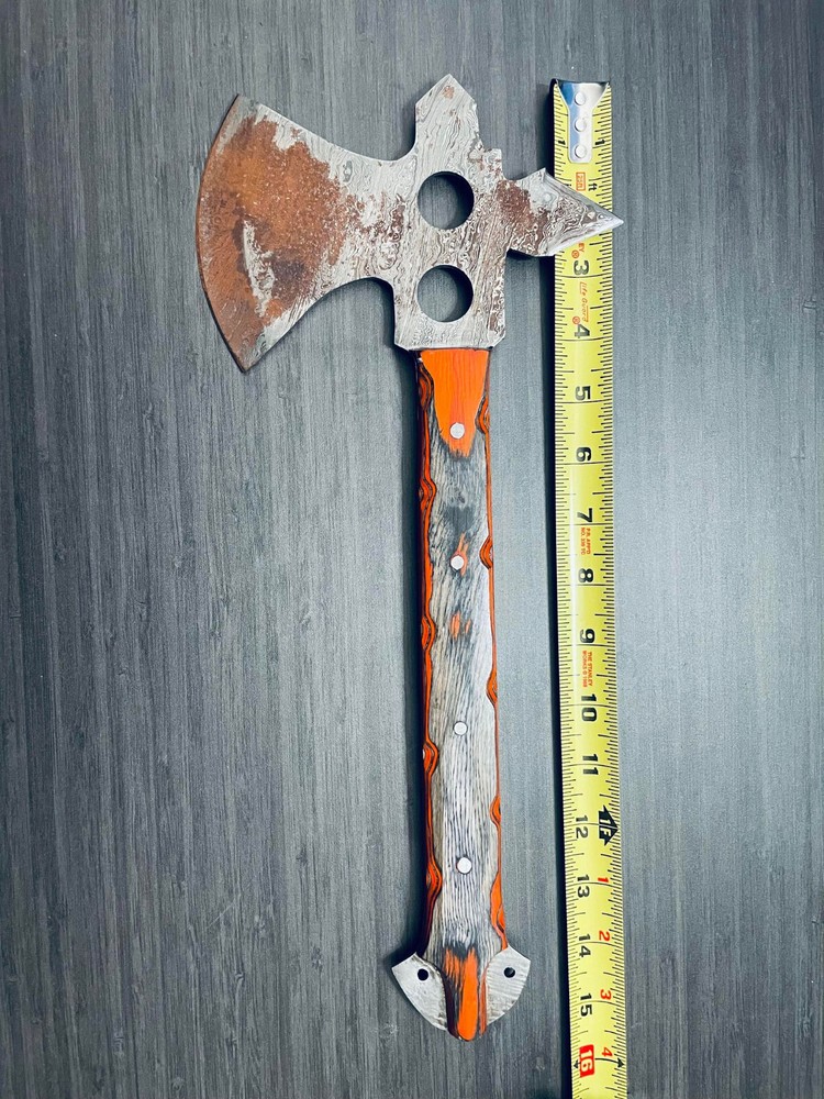 Throwing Axe with Leather Sheath Custom Viking Handle