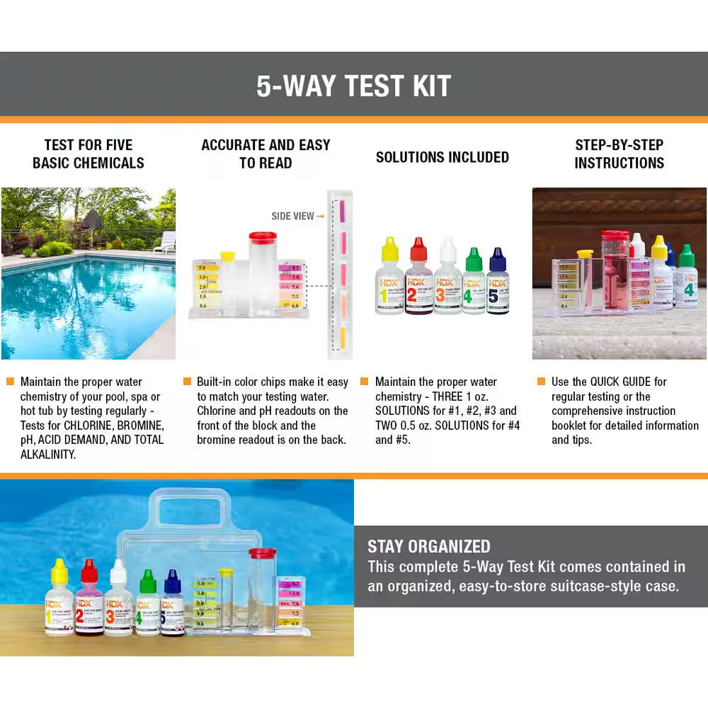5-Way Swimming Pool and Spa Test Kit
