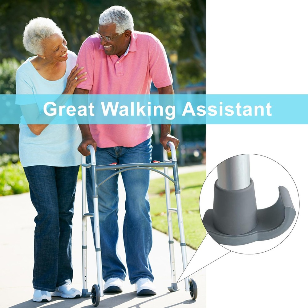 Dotday 4 Pack Walker Skis Glides for Folding Walkers, Essentials Gray, Gray