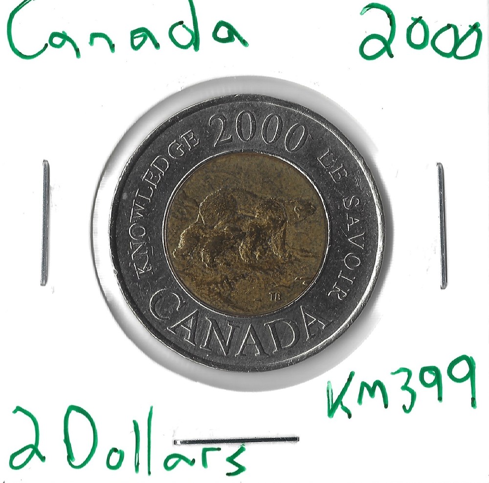 Coin Canada 2 Dollars 2000 KM399, bimetallic