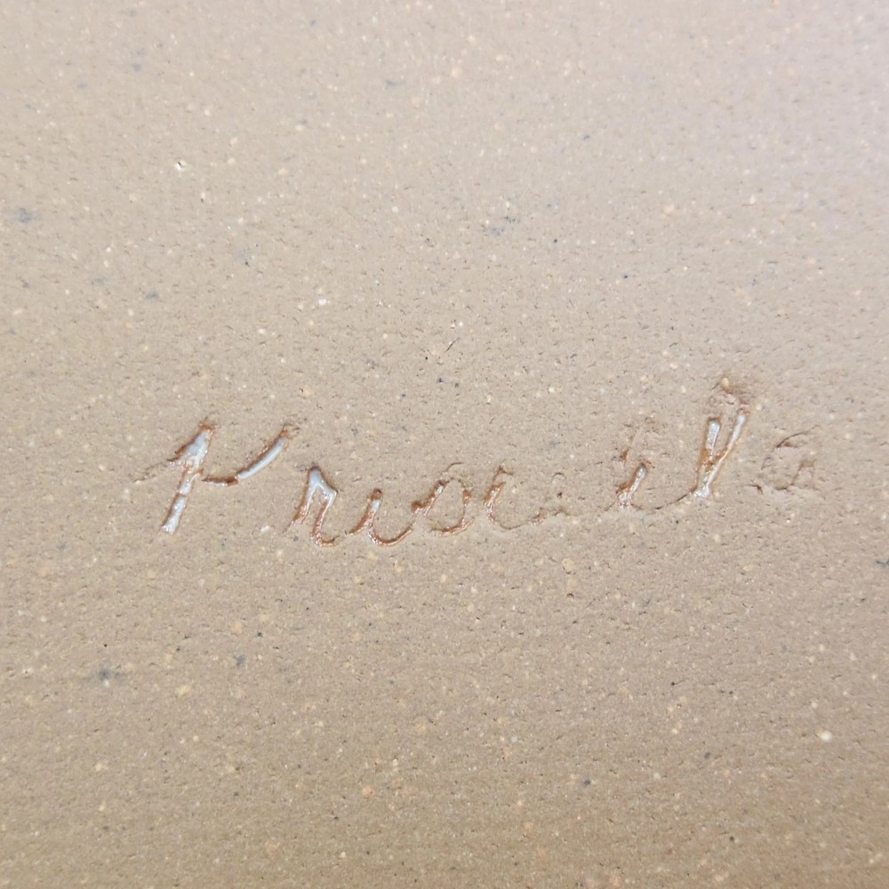 Priscilla Eggen Art Pottery Iris Oval Tray