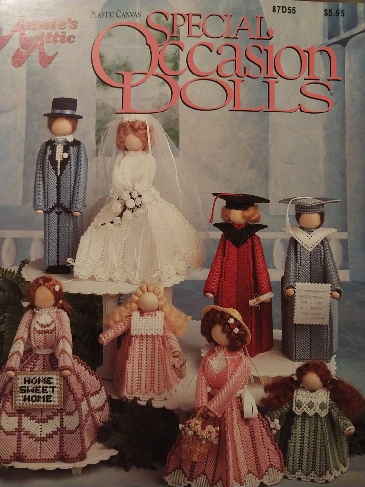 DOLLS Special Occasions In PLASTIC CANVAS Pattern Leaflet/Booklet