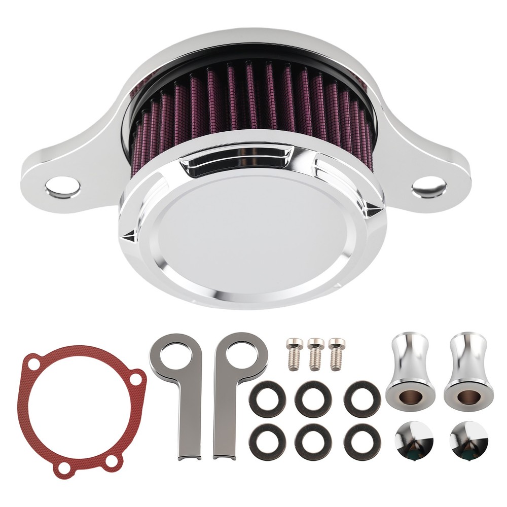 Billet Air Filter System for Harley Softail Dyna 1993-2017 Chrome Red