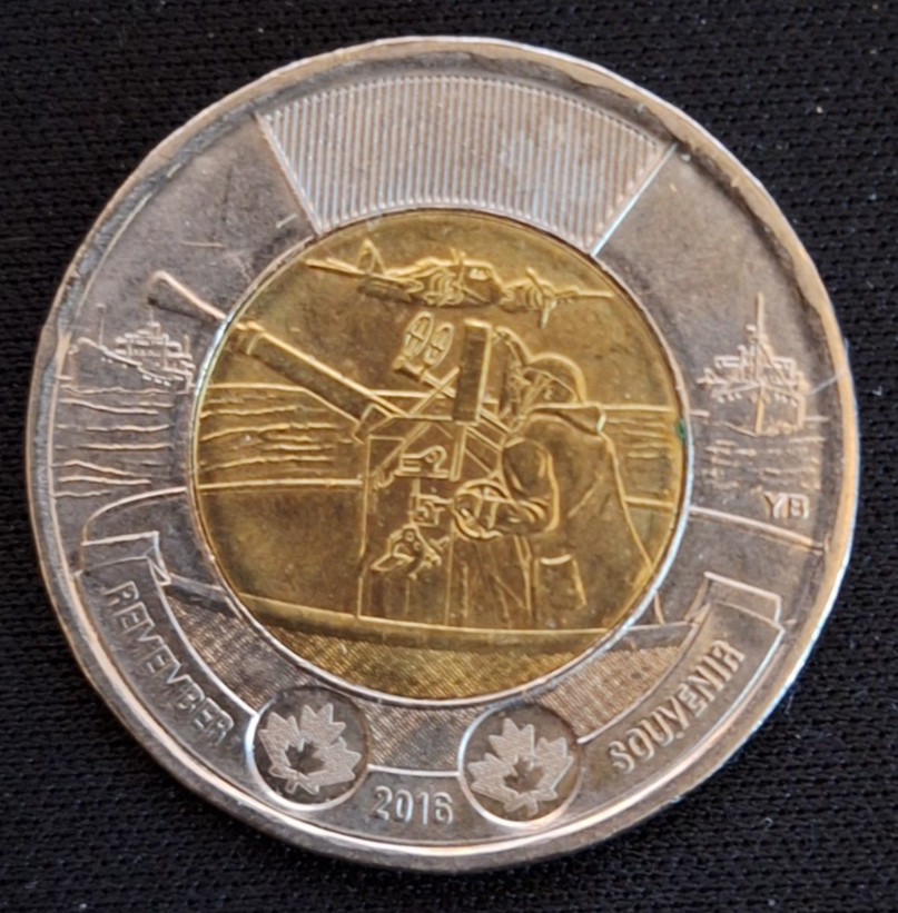 CANADA 2 DOLLARS COIN 2016 TOONIE "Remember"