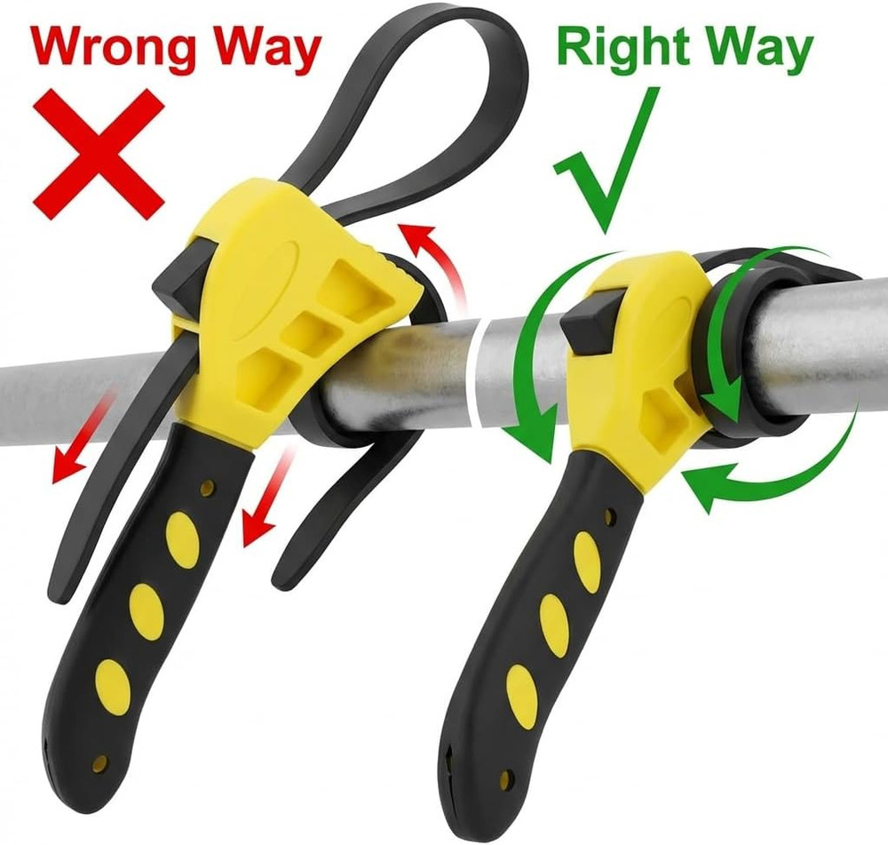 Adjustable Rubber Strap Wrench Set 24" & 19.7" – Multi-Purpose Grip Tool for ...
