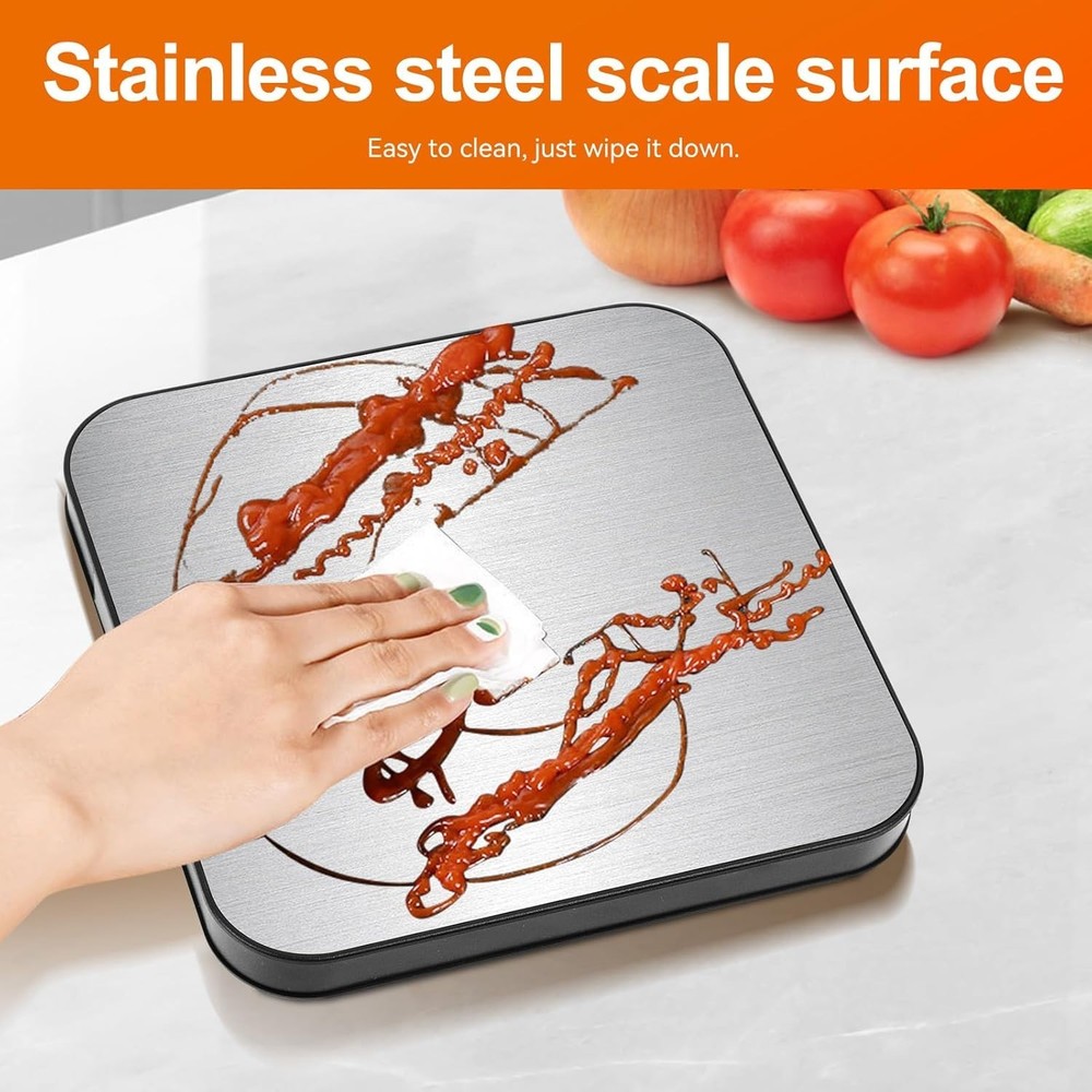 33 lb Wireless Digital Kitchen Scale - Precision With 7 Units, Tare Function